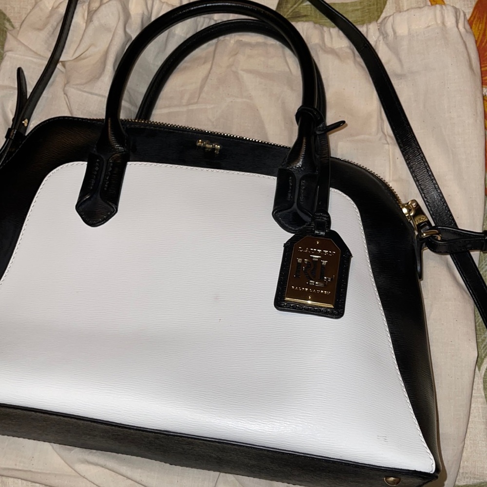 Ralph Lauren black and white soft leather purse